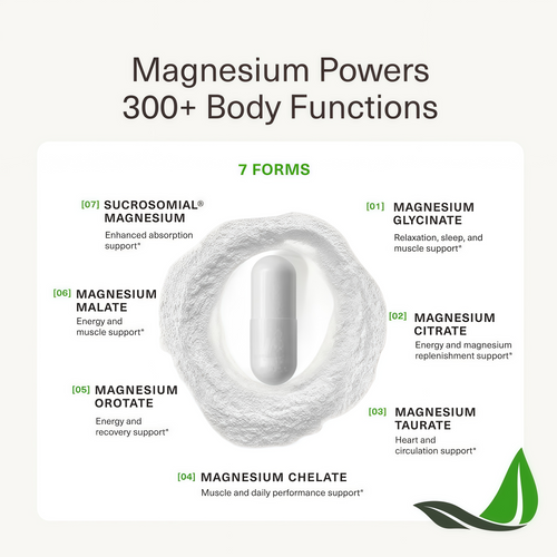 BIOptimizers Magnesium Breakthrough 500mg, 7 Forms of Magnesium 30 Capsules